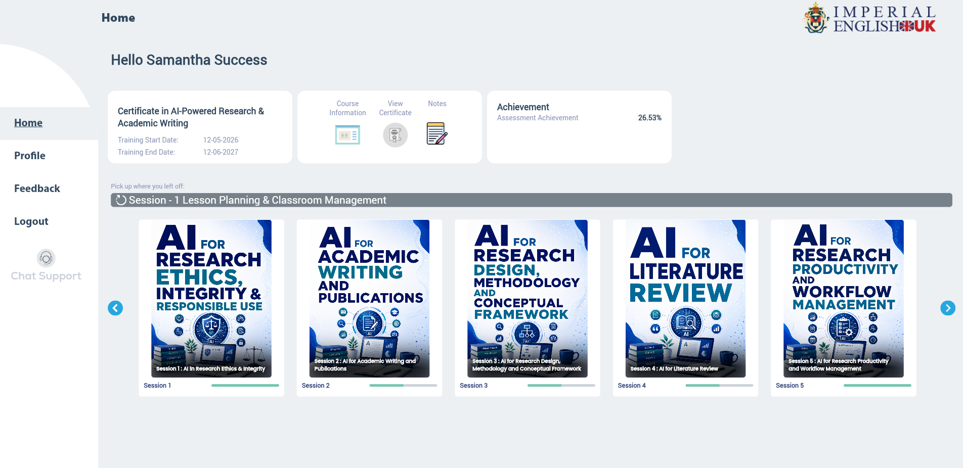 AIRA home dashboard