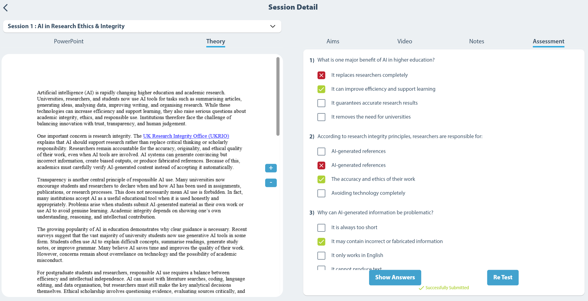 Module theory and reading